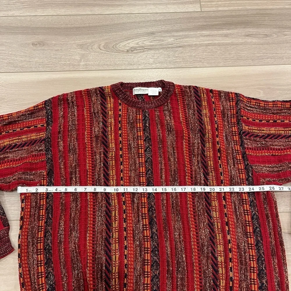 Norm Thompson Sweater Mens XL 3D Knit Crewneck Textured Cosby Y2K FLAWS